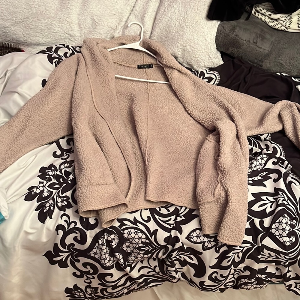 Beige hooded bear coat size small